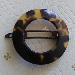 French tortoise handmade boho barrette made in France
